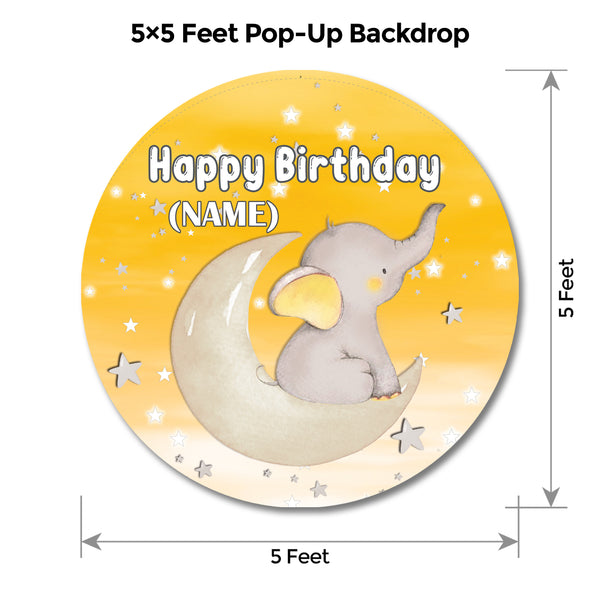 Elephant Yellow and Grey Popup Backdrop