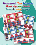 Personalised Waterproof Kids Name Slips & Sticker Labels