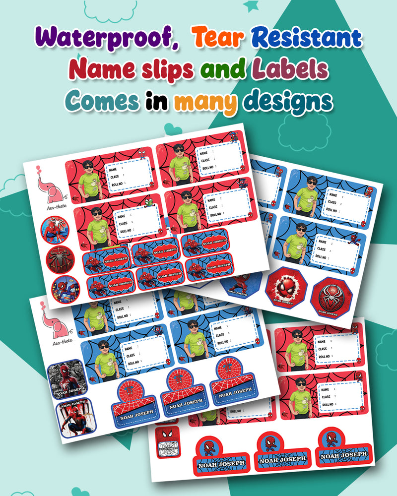 Personalised Waterproof Kids Name Slips & Sticker Labels