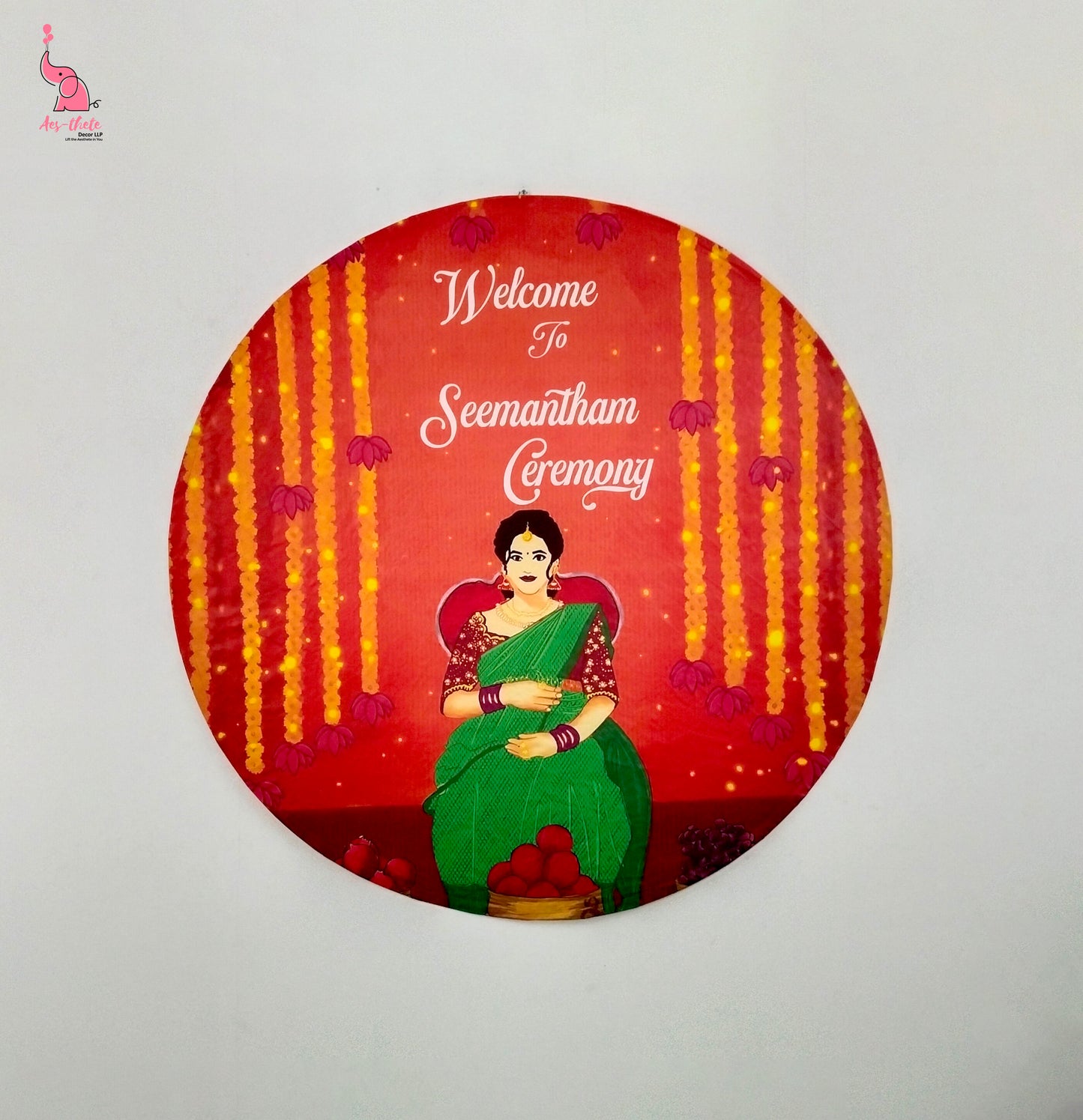 Seemantham Red Floral All in One Package