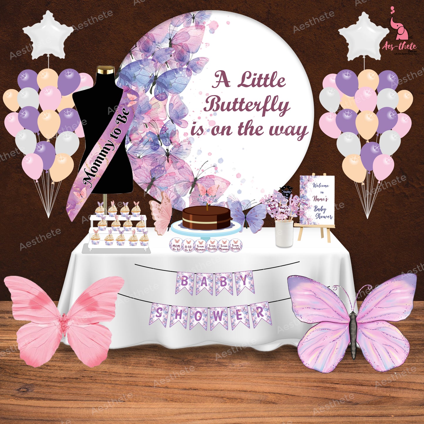 Butterfly Peach and Lavender Popup Luxury Package