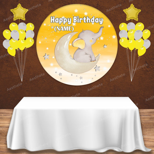 Elephant Yellow and Grey Popup Backdrop