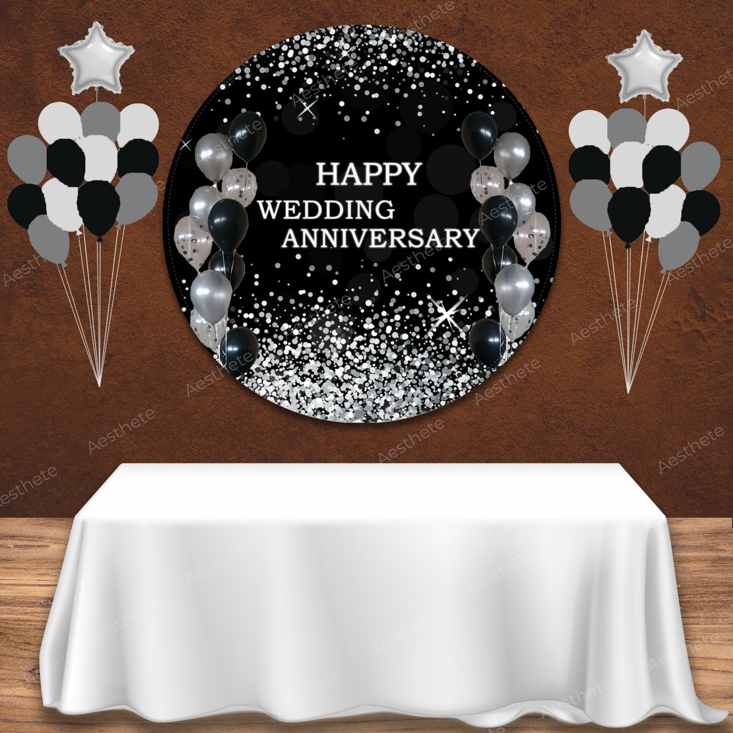 Black and Silver Popup Backdrop