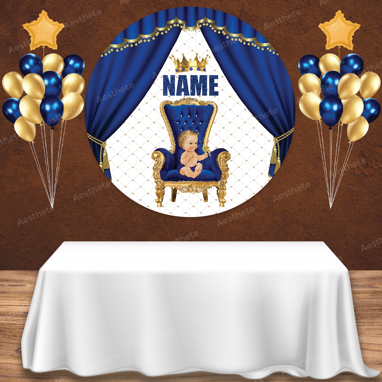 Prince Blue and Gold Popup Backdrop