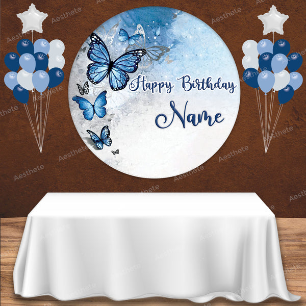 Butterfly Blue and Silver Popup Backdrop
