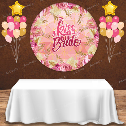 Bridal Shower Pink and Golden Popup Backdrop