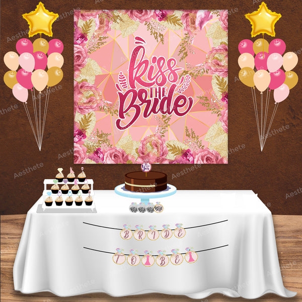 Bridal Shower Pink and Golden Classic Package