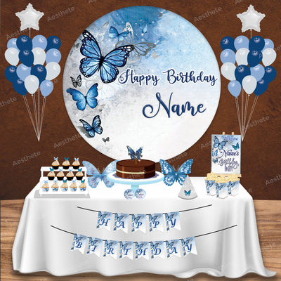 Butterfly Blue and Silver Popup Premium Package
