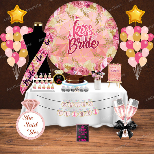 Bridal Shower Pink and Golden Popup Luxury Package