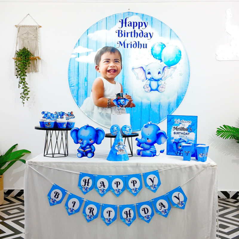 Elephant Blue and Grey Popup Premium Package